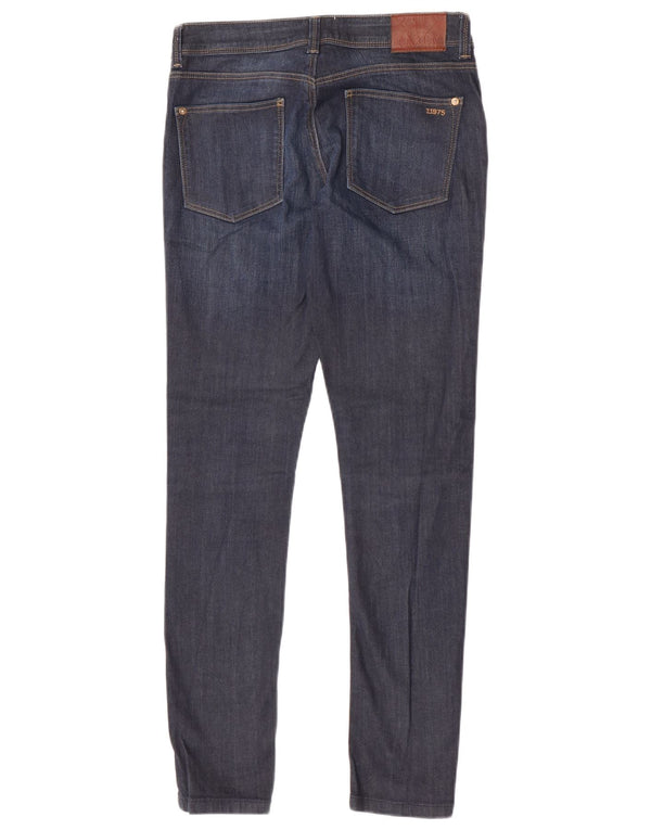 Zara Jeans Skinny Feminino UE 38 Pequeno W28 L30 Azul Marinho Algodão