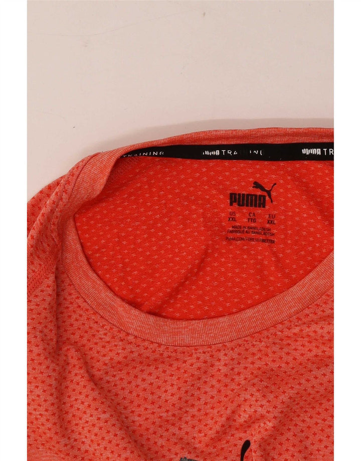 Camiseta masculina Puma Top 2XL vermelha manchada