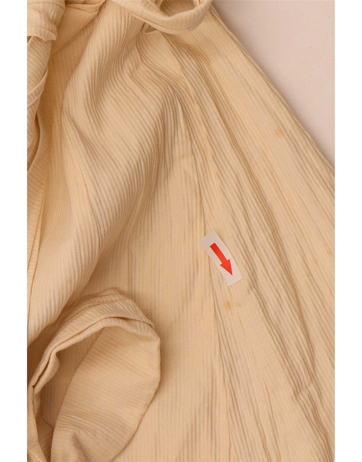 Vestido feminino Zara A-Line UK 12 algodão amarelo médio