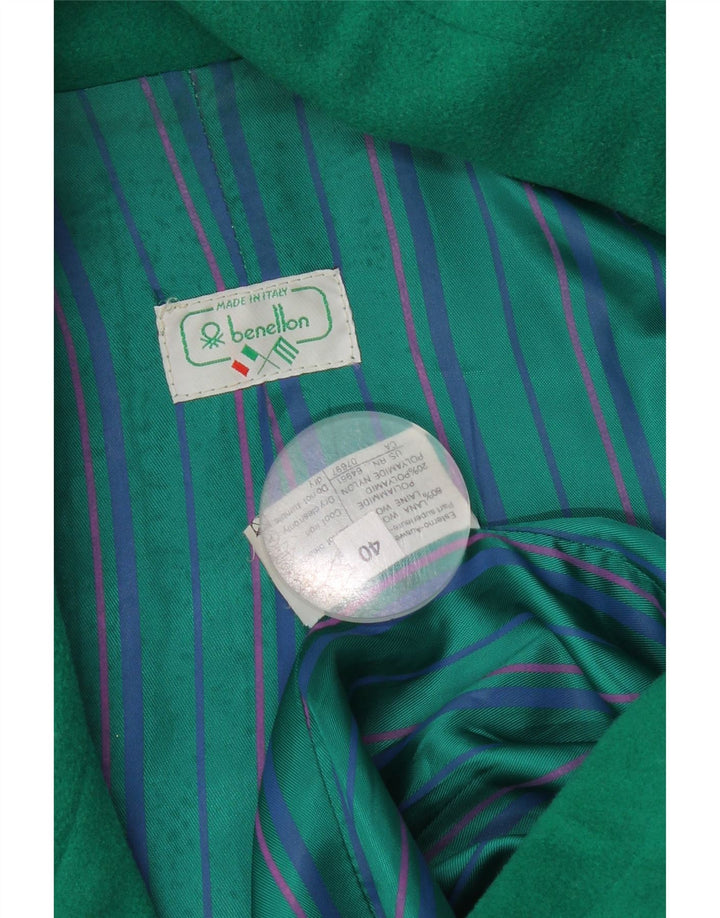 Jaqueta Blazer Oversized Feminina Benetton com 2 Botões IT 40 Pequena Lã Verde