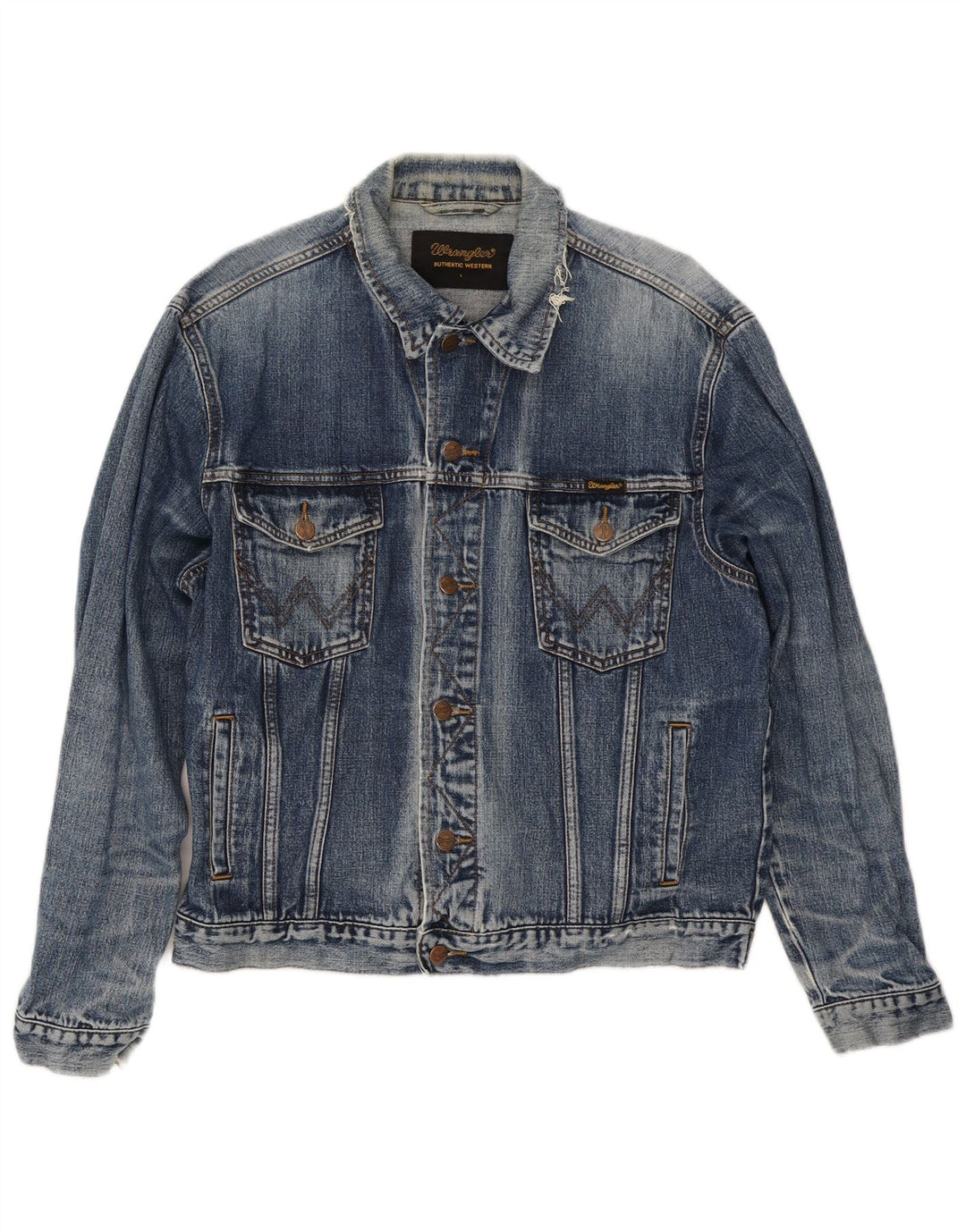 Jaqueta jeans feminina Wrangler Reino Unido 16 grande algodão azul