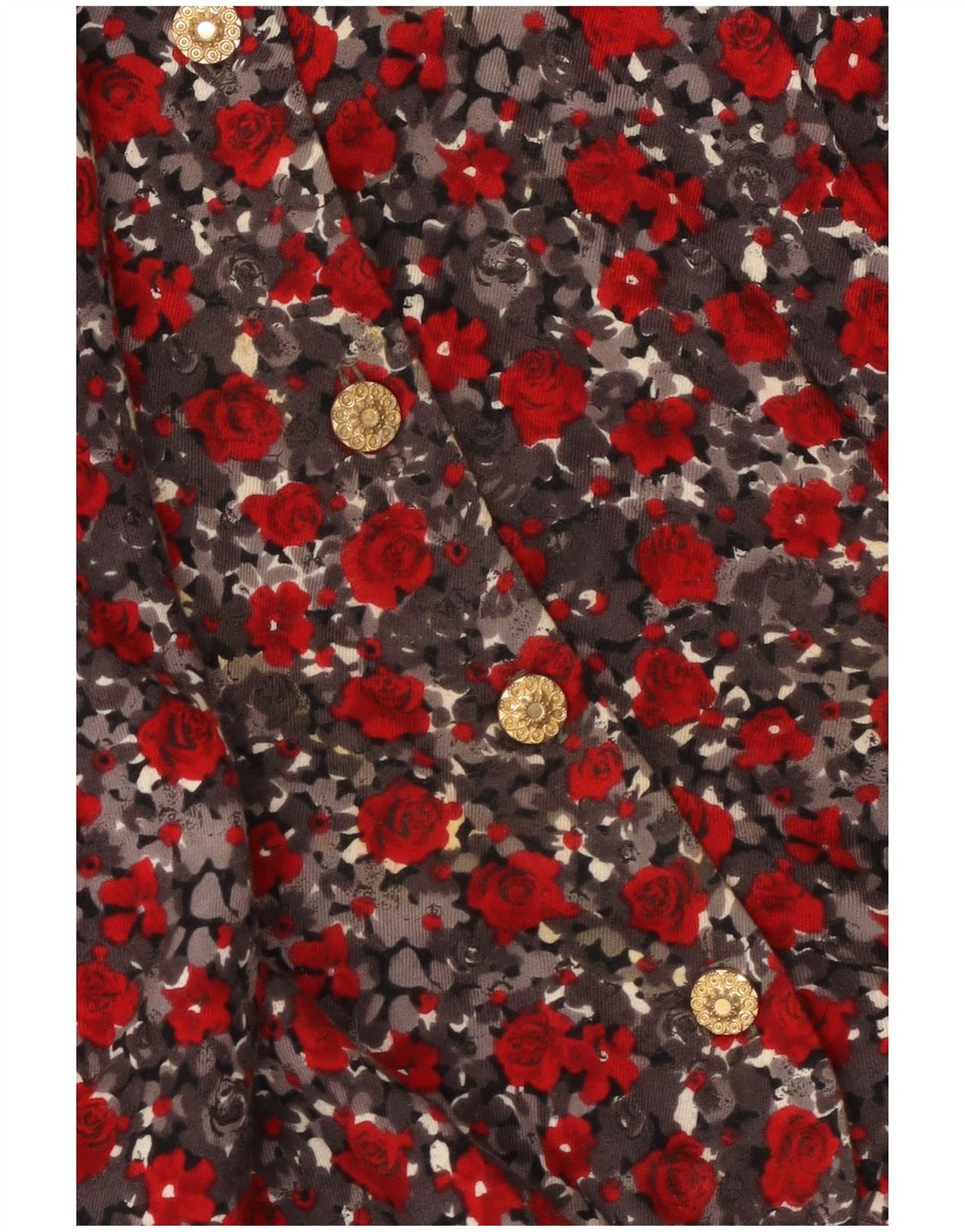 Blusa feminina Premode com gravata frontal UK 18 XL vermelho floral