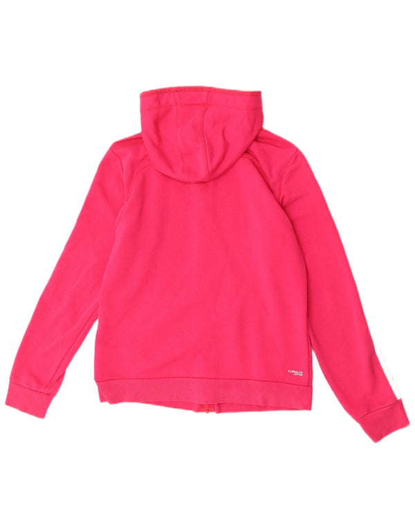 Suéter Adidas Feminino Climalite Zip com Capuz UK 12/14 Médio Algodão Rosa