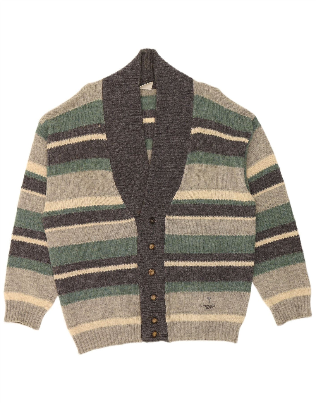 Suéter masculino Trussardi Cardigan XL listrado multicolorido