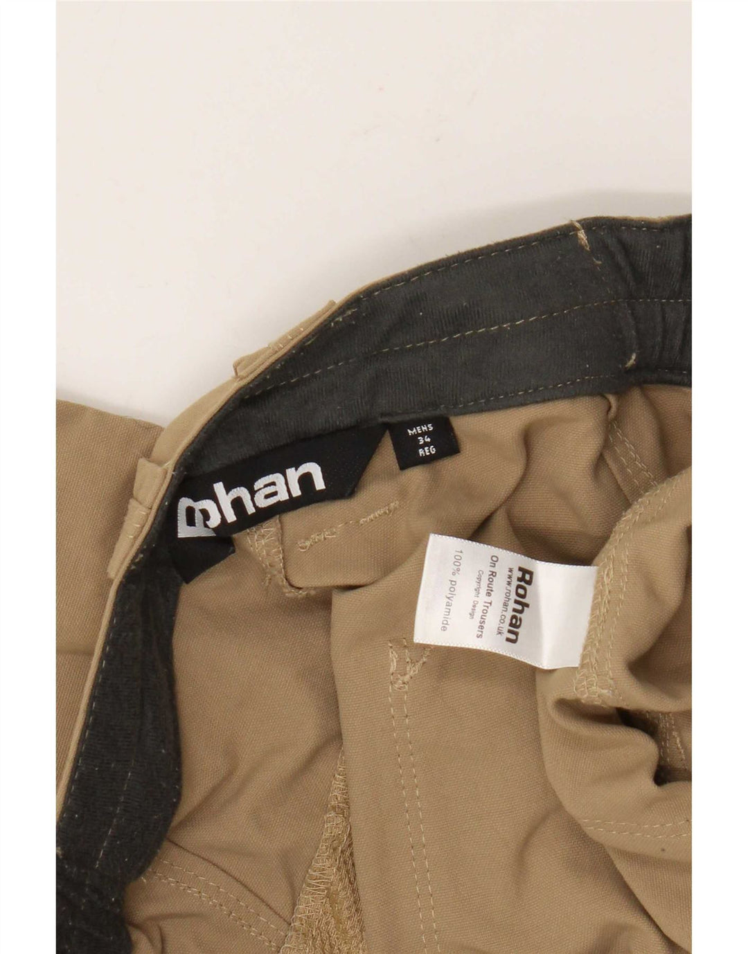 Calça chino reta masculina Rohan W34 L29 poliamida cáqui