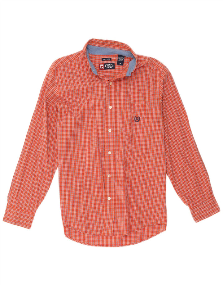 Camisa masculina Chaps de algodão xadrez vermelho médio