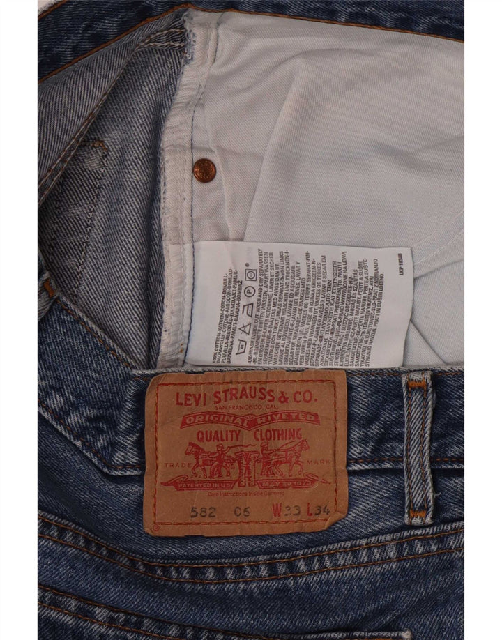Levi's Masculino 582 Straight Jeans W33 L28 Azul Algodão