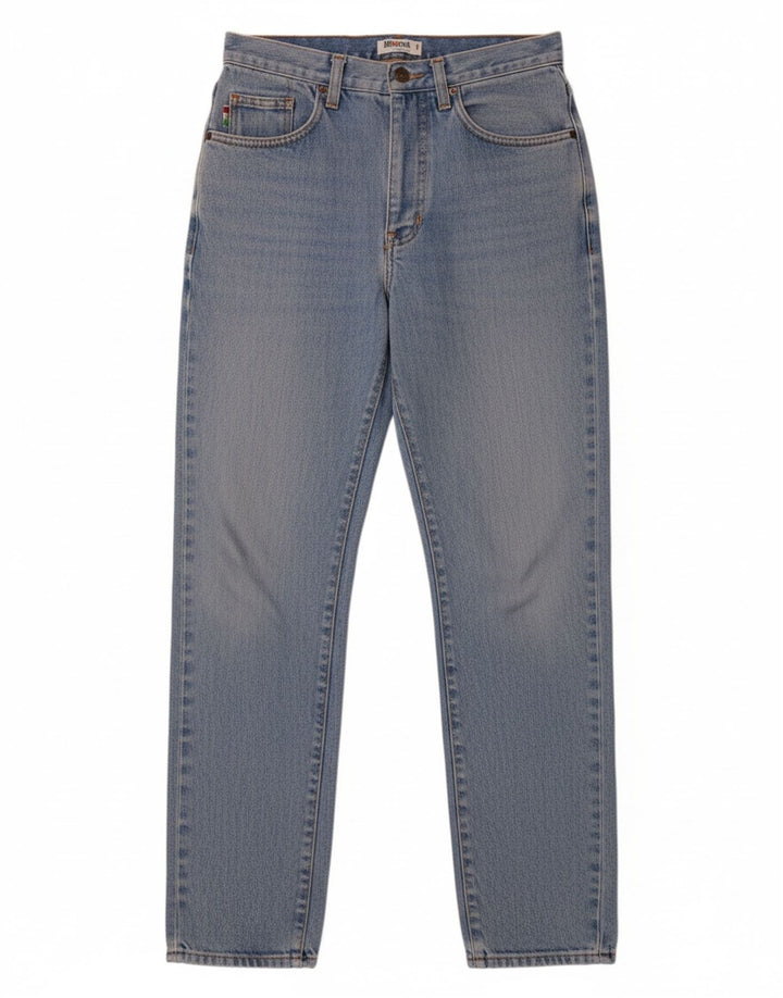Jeans cônicos femininos MOSCHINO W27 L28 azul
