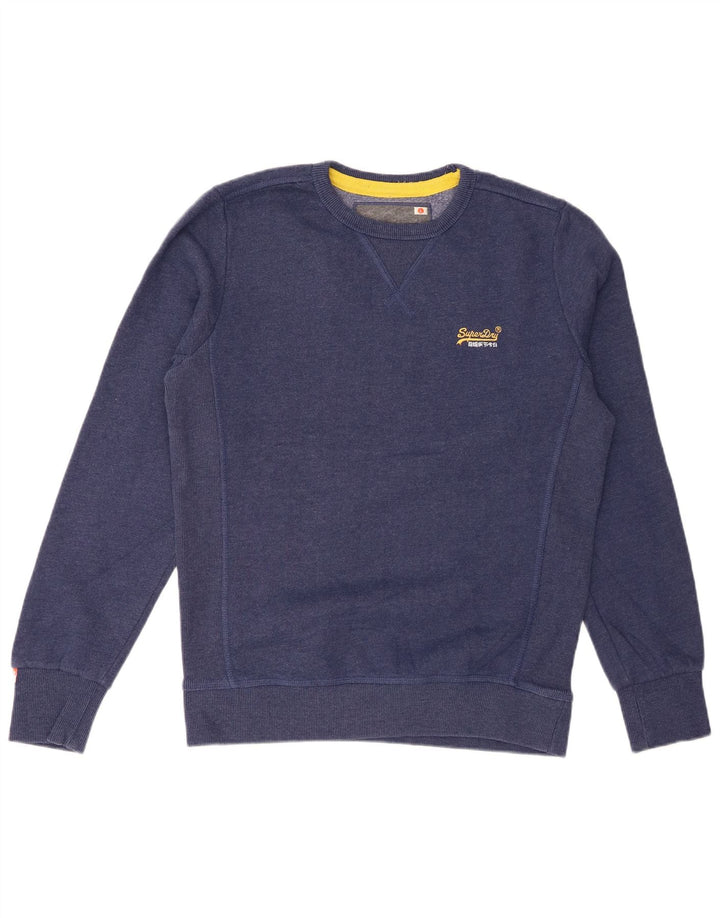 Superdry moletom masculino jumper grande algodão azul