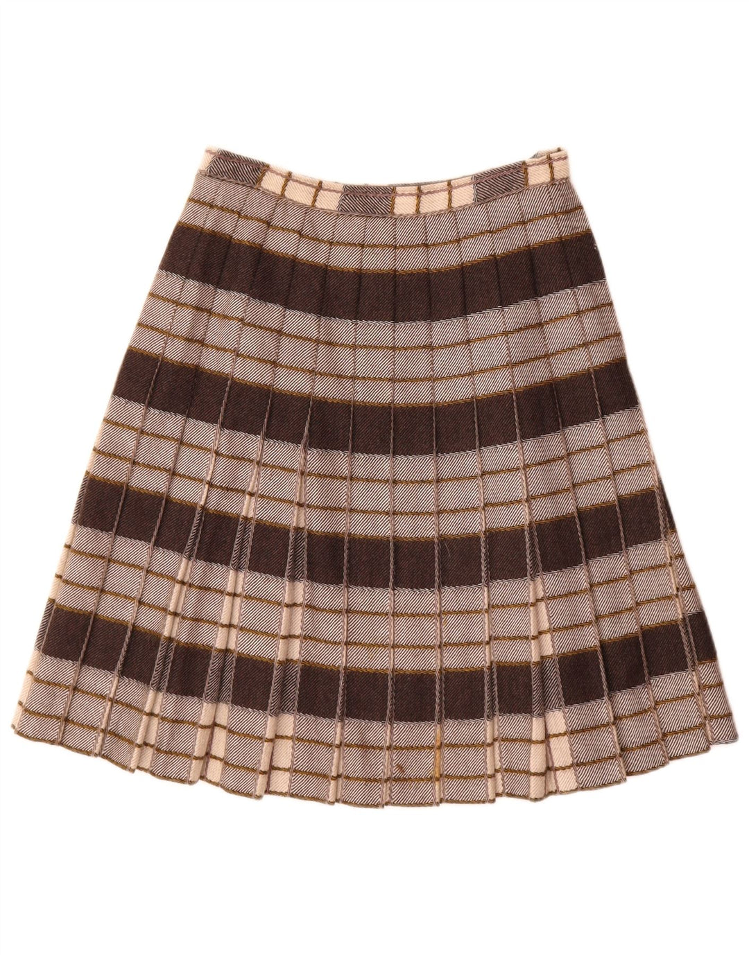 Saia feminina vintage plissada linha A W26 pequena xadrez cinza