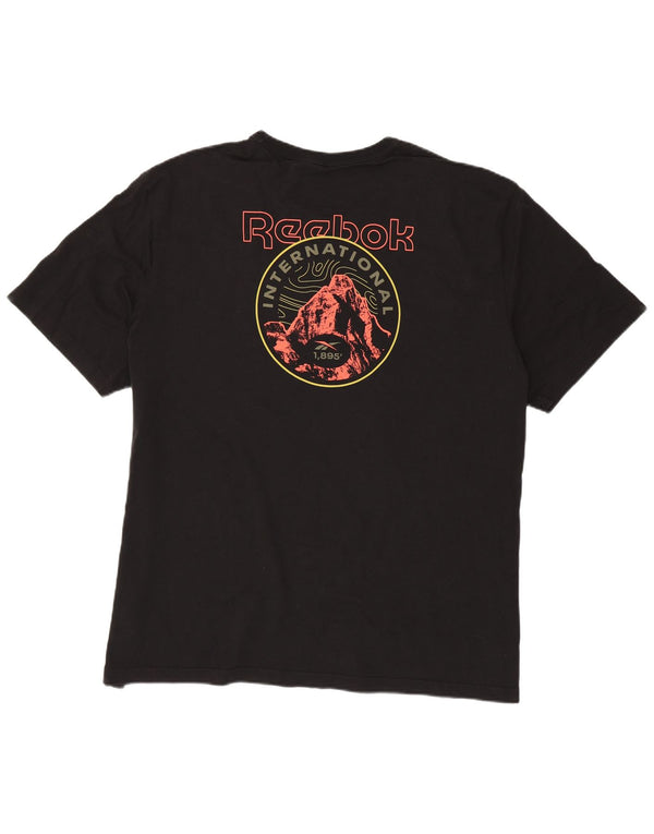 Camiseta gráfica masculina Reebok Top 2XL algodão preto