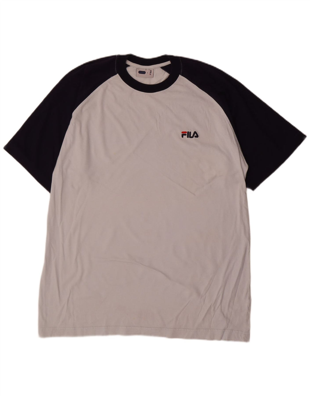 Camiseta masculina Fila grande algodão colorblock cinza