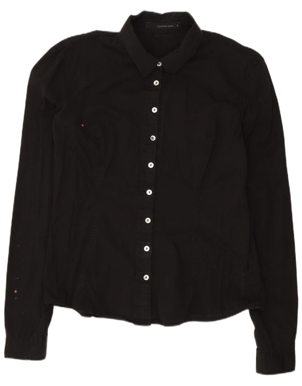 Camisa Calvin Klein Jeans Mulher UK 18 XL Algodão Preto
