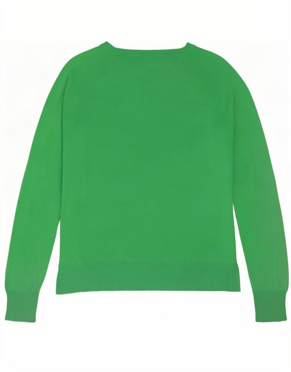 Suéter feminino Zara com gola canoa Reino Unido 10 viscose verde pequena