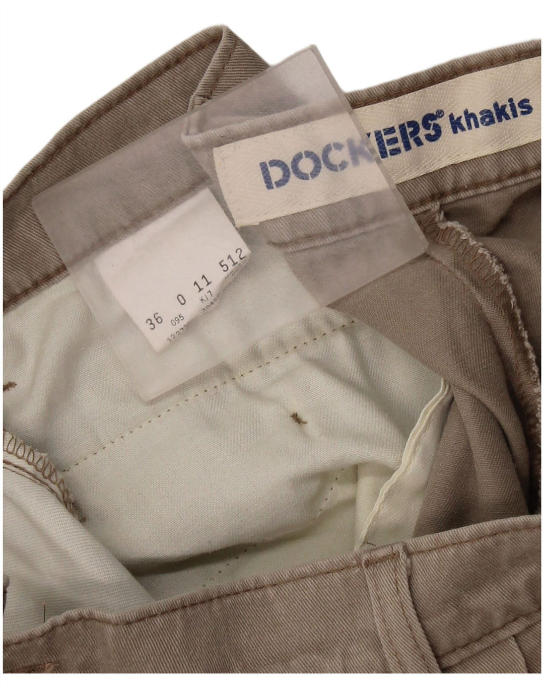 DOCKERS Masculino Khakis Pegged Chino Shorts W36 Grande Algodão Bege