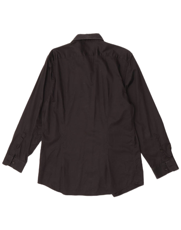 Camisa feminina Reiss Slim Fit XL algodão preto
