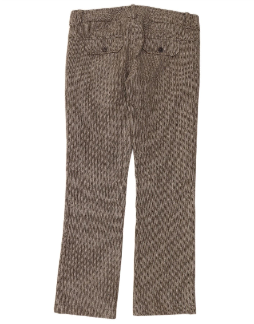 Dondup Calça feminina casual bootcut IT 44 médio W34 L32 espinha de peixe cinza