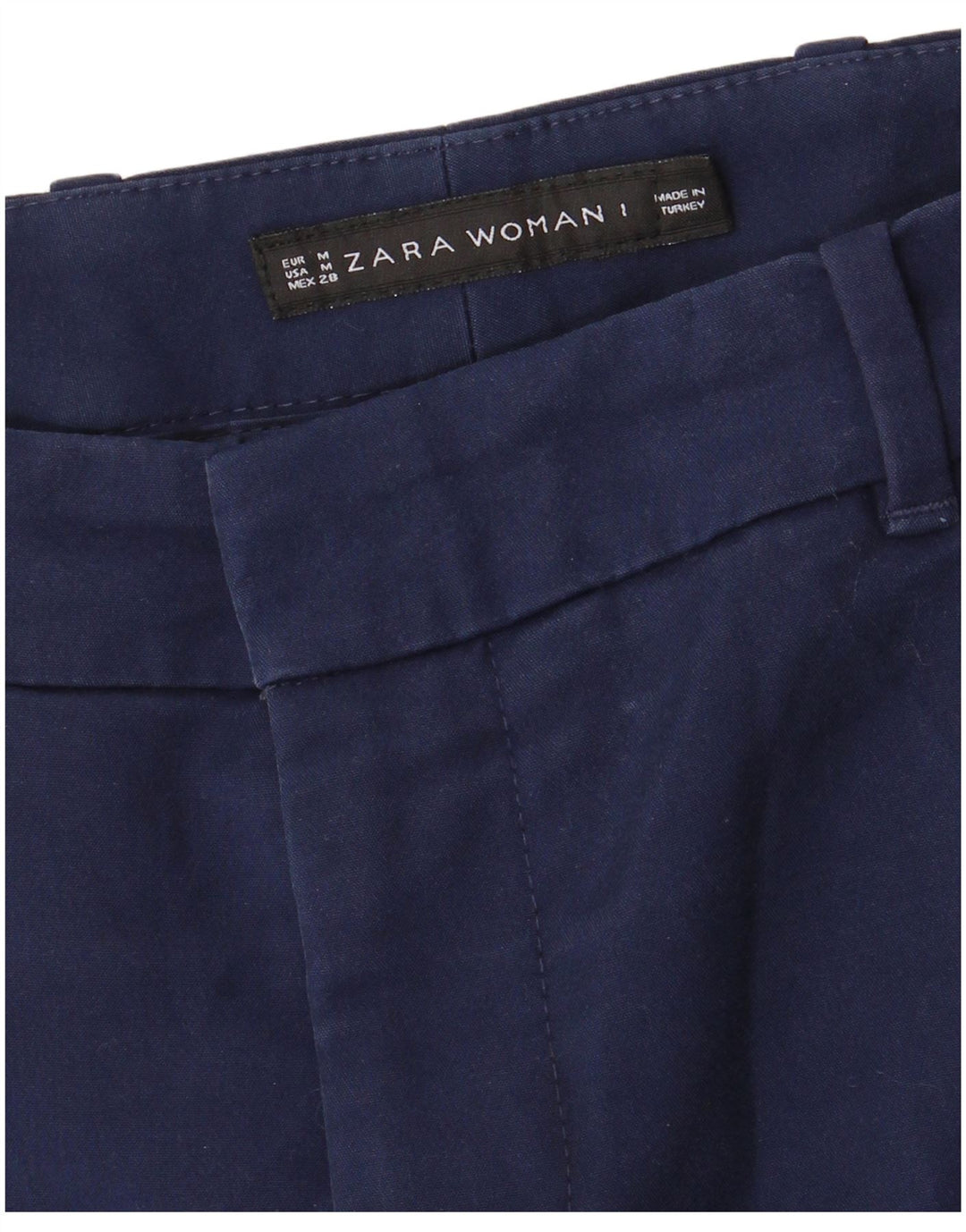 Zara Calça Chino Feminina Slim Médio W28 L28 Azul Marinho