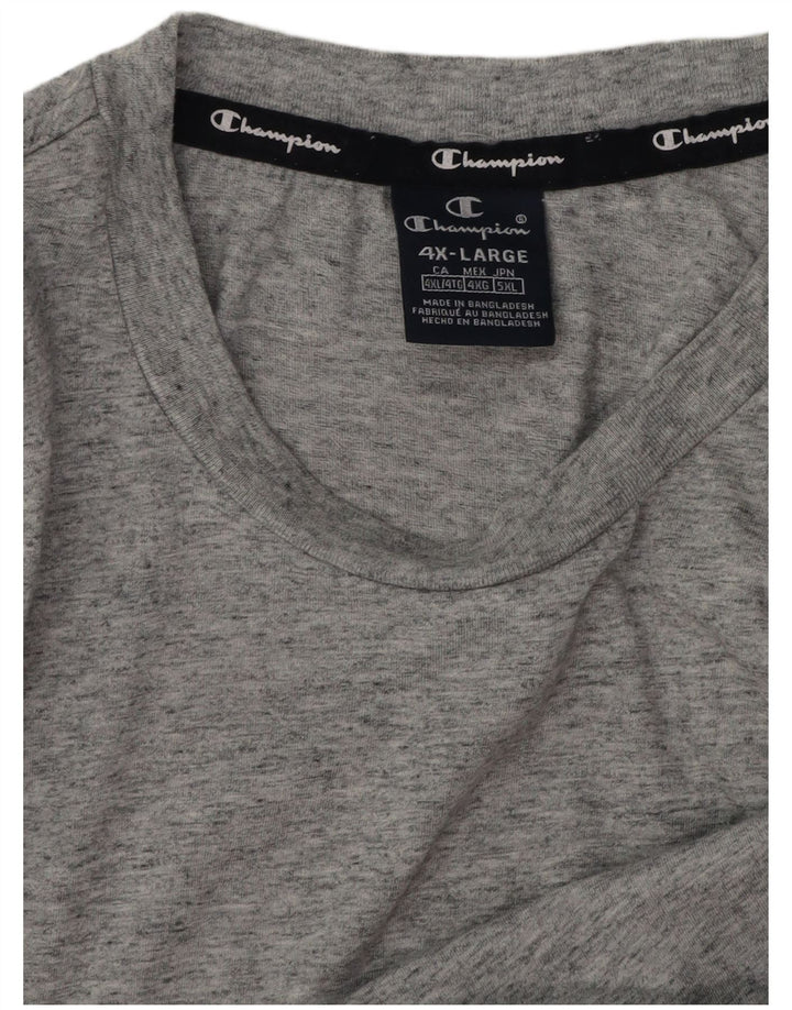 Camiseta masculina Champion Top 4XL cinza manchado