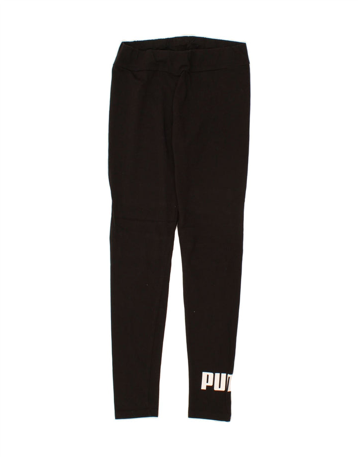 PUMA Womens Graphic Leggings UK 14  Medium Black Cotton Vintage Puma and Second-Hand Puma from Messina Hembry 
