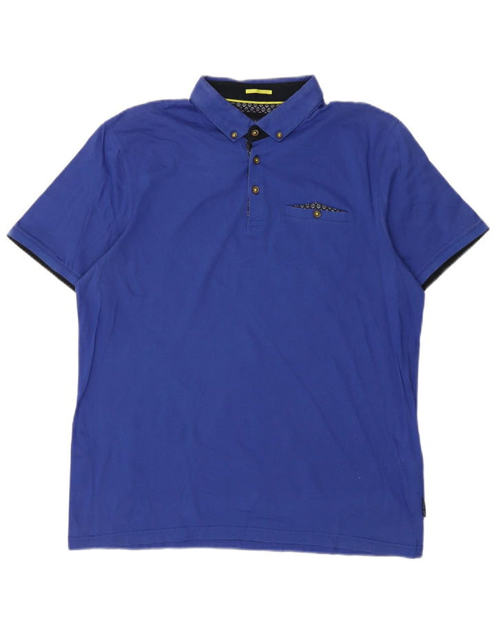 Camisa polo masculina TED BAKER tamanho 5 XL algodão azul