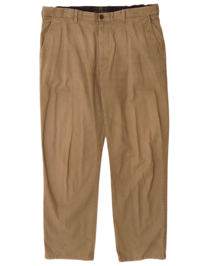 Calça Chino Masculina Marks & Spencer Regular Fit W38 L31 Algodão Bege