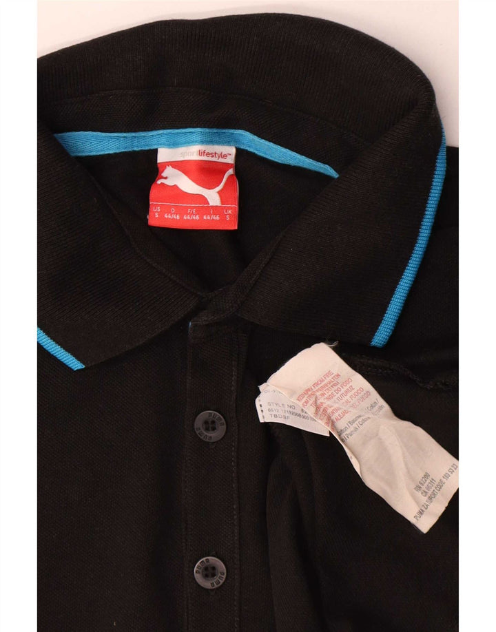 Camisa polo masculina Puma pequena algodão preto