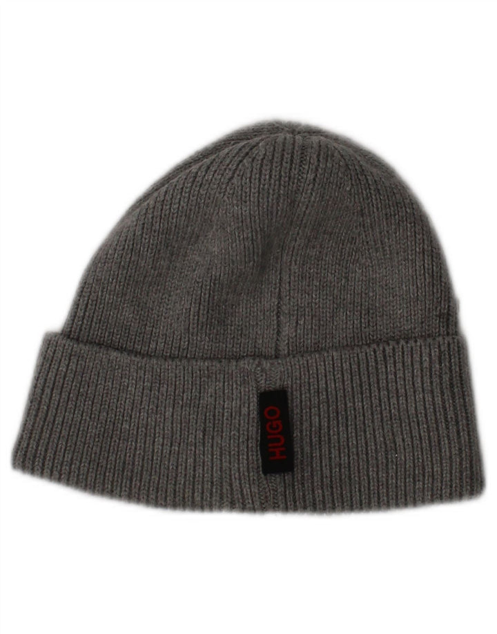 Gorro masculino de malha Hugo Boss, tamanho único, logotipo cinza