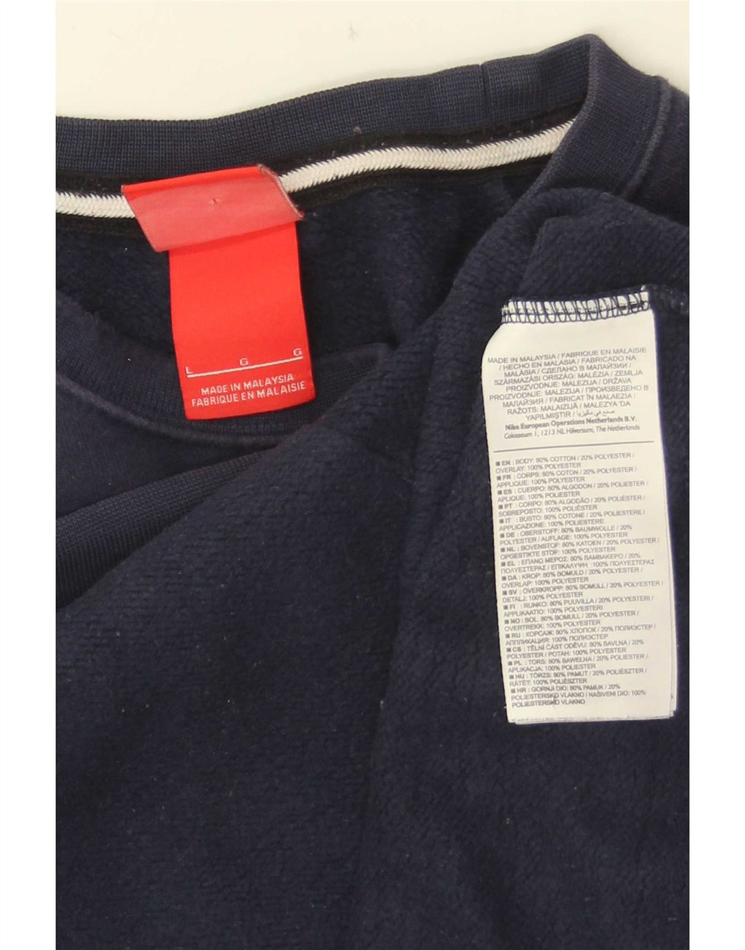Moletom masculino Nike Jumper grande azul marinho colorblock algodão
