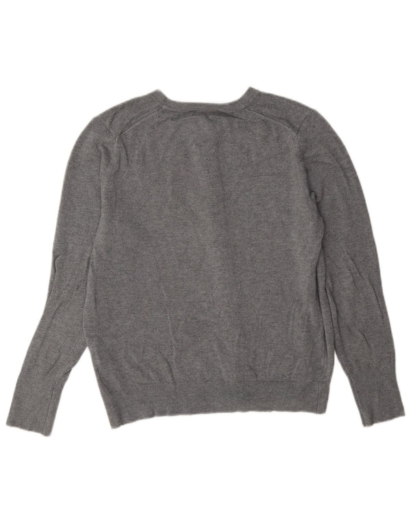 Suéter cardigã feminino Zara Reino Unido 14 grande cinza viscose clássico