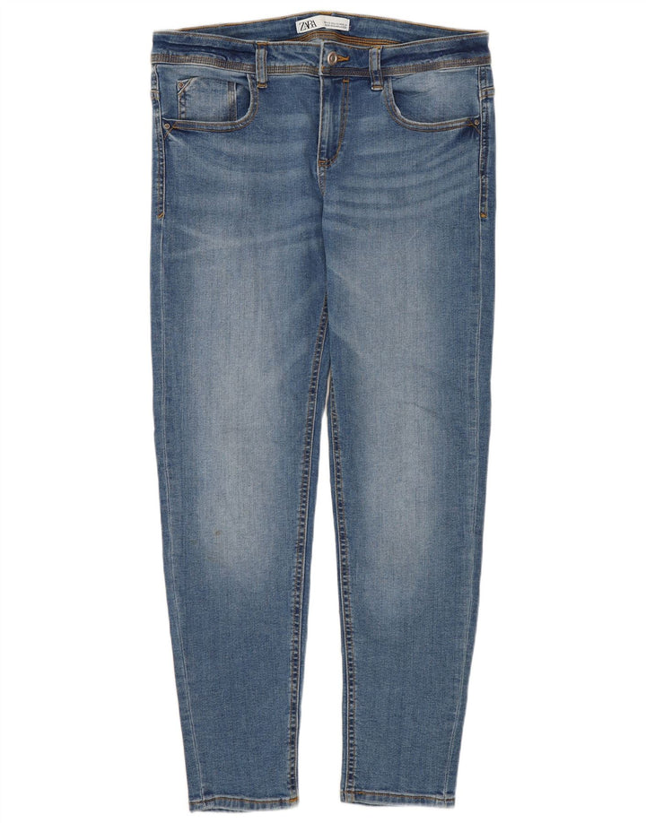 Zara Jeans Slim Feminino EU 40 Médio W30 L26 Azul Algodão