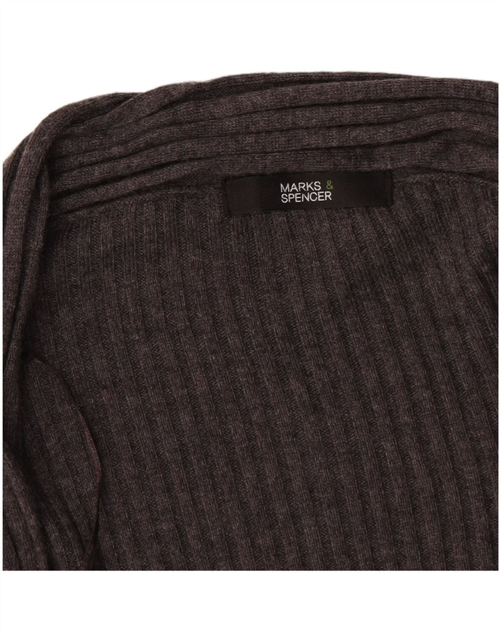 Suéter Marks & Spencer feminino Longline Open Cardigan UK 18 XL cinza