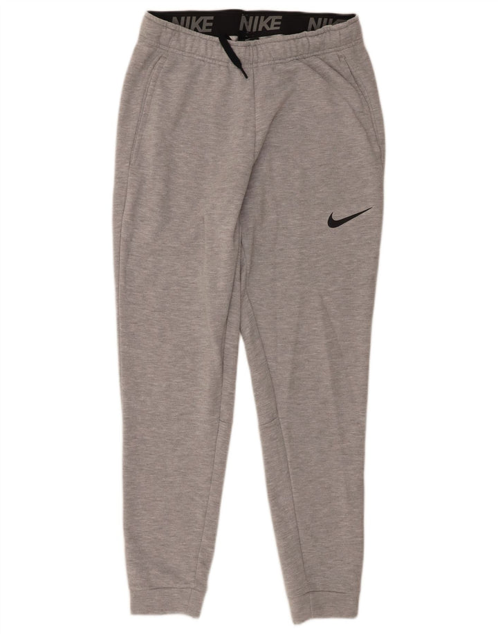 Calça de treino Nike masculina Dri Fit Standard joggers pequena cinza manchada