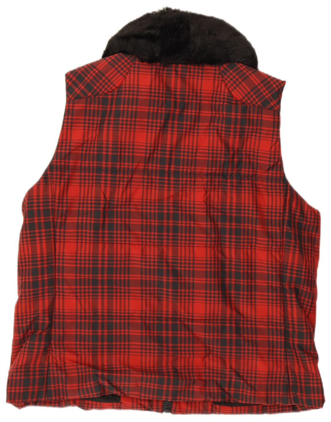 Colete feminino RALPH LAUREN UK 18 XL poliéster xadrez vermelho