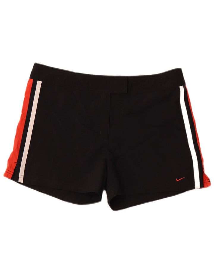 Shorts feminino casual Nike US 12/14 grande W34 preto colorblock poliéster