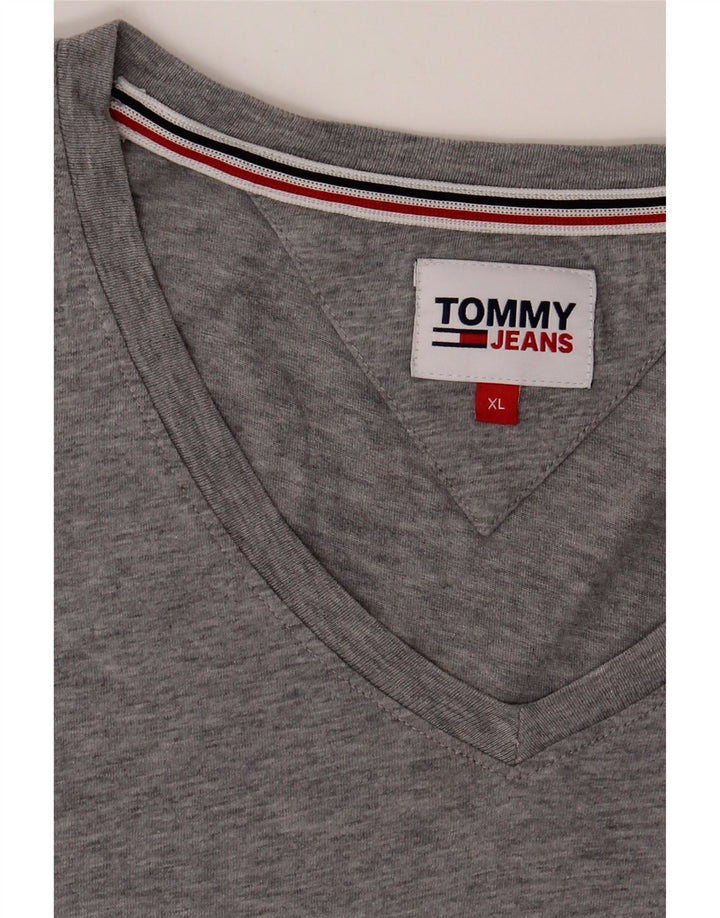 TOMMY HILFIGER Womens T-Shirt Top XL Grey Cotton Vintage Tommy Hilfiger and Second-Hand Tommy Hilfiger from Messina Hembry 