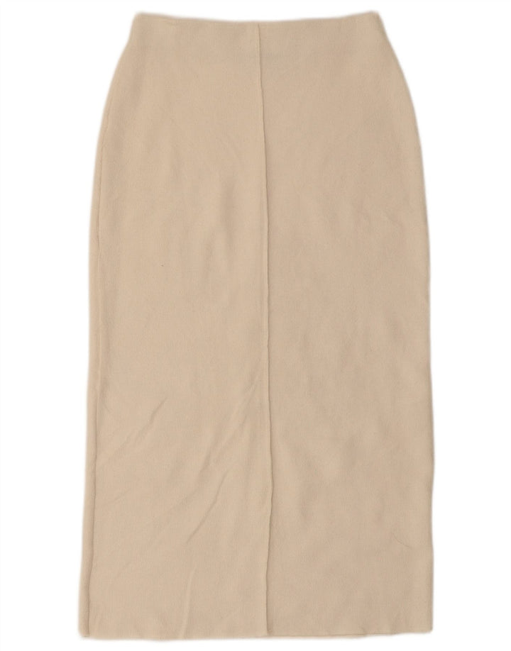 Zara saia midi feminina de malha pequena W26 off white
