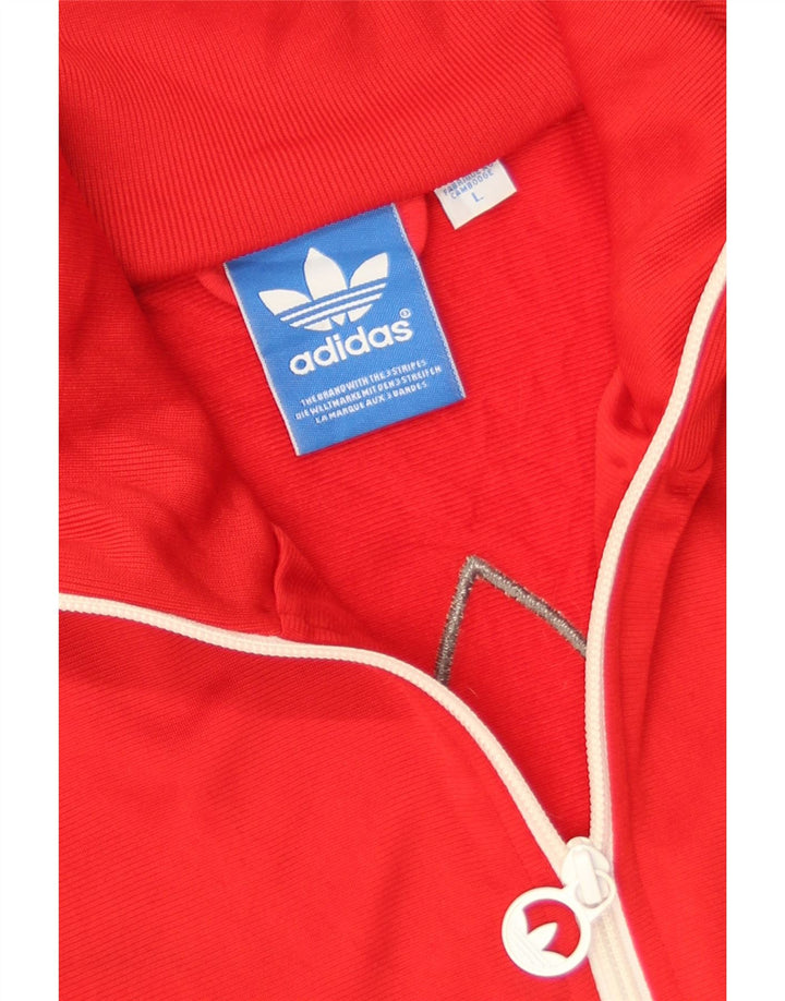 Adidas Mens Graphic Tracksuit Top Jaqueta Grande Poliéster Vermelho
