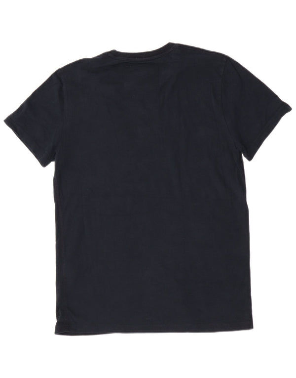 Camiseta gráfica masculina Superdry Top médio azul marinho floral algodão