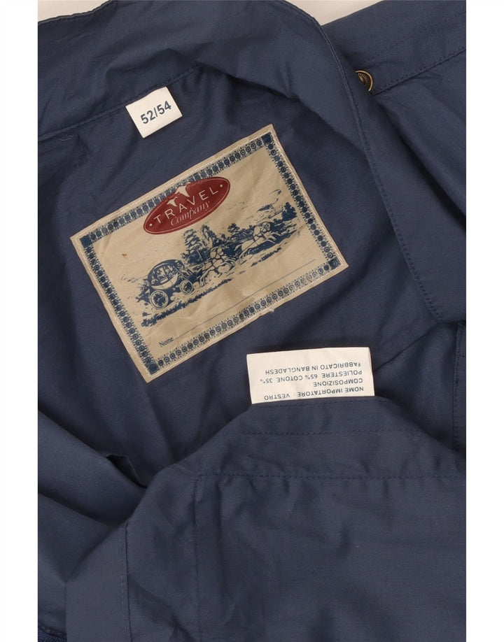 Jaqueta utilitária masculina vintage IT 52 XL poliéster azul