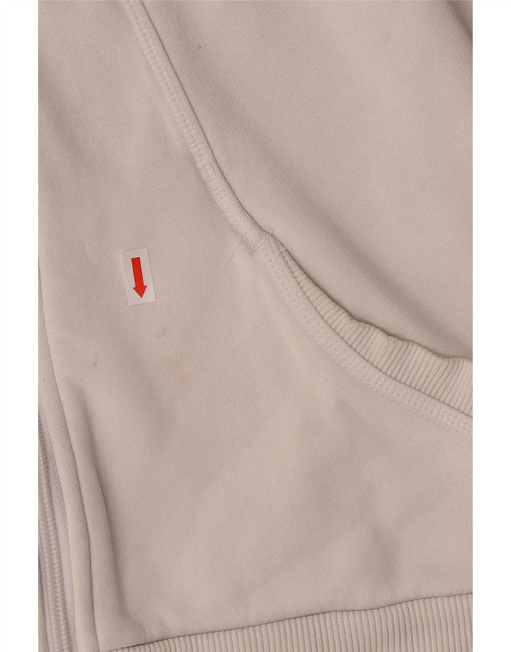 Suéter PUMA feminino com capuz e zíper UK 10 pequeno branco