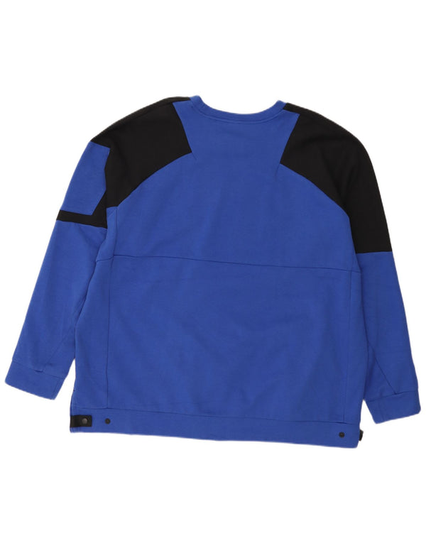 Adidas Mens Moletom Jumper 2XL Azul Colorblock Algodão