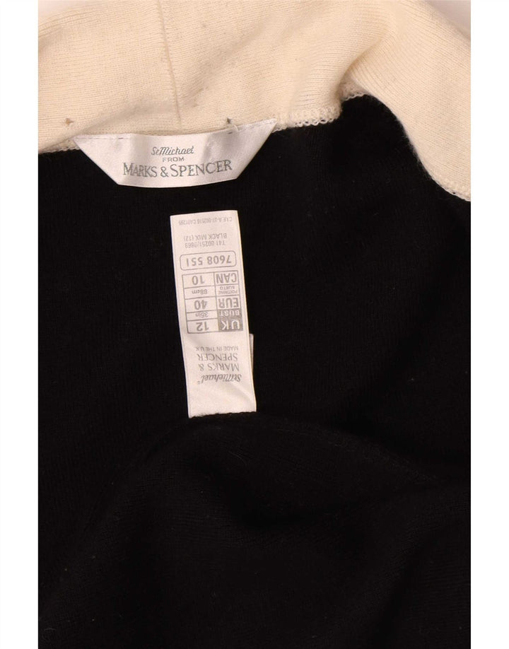 Suéter cardigã feminino grande Marks & Spencer Reino Unido 12 médio preto
