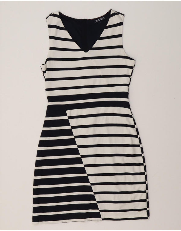 Vestido feminino TOMMY HILFIGER sem mangas com bainha UK 14 listrado branco grande