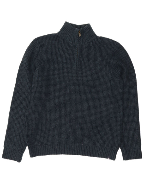 Suéter masculino Fat Face com zíper e pescoço em acrílico verde XL