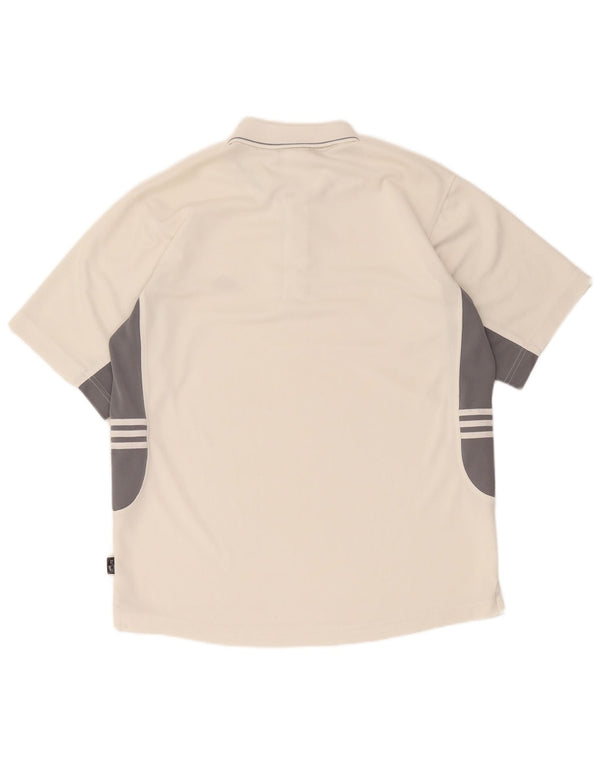 Adidas Mens Climalite Polo Shirt UK 40/42 Medium White Colourblock