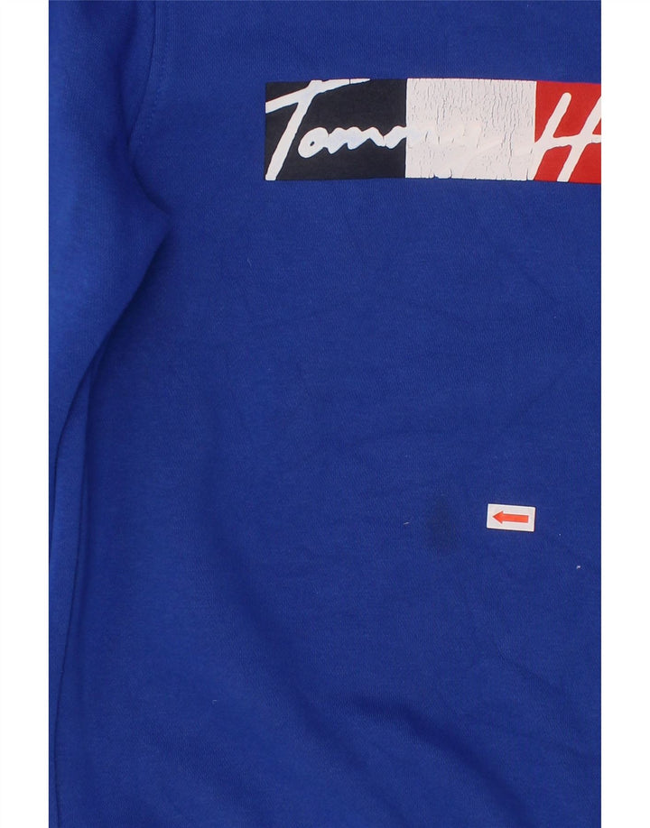 TOMMY HILFIGER Meninos moletom gráfico jumper 8-9 anos médio azul algodão