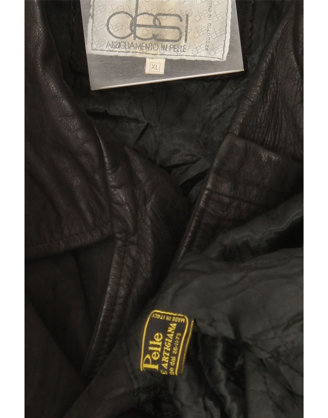 Jaqueta masculina de couro com peito duplo Desi UK 42 XL couro preto