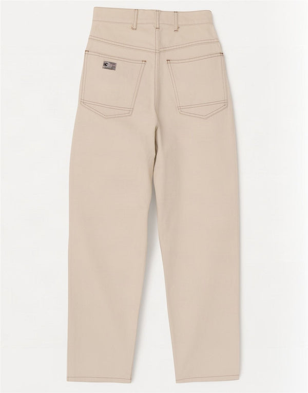 Jeans feminino vintage de cintura alta cônico W27 L34 branco