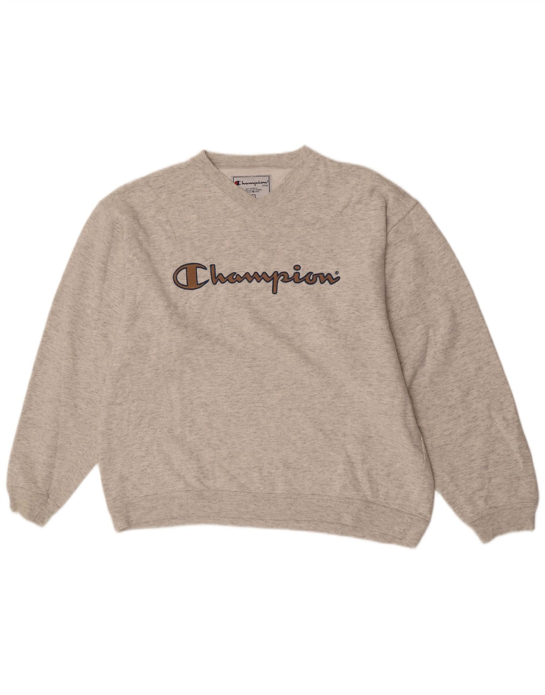 Champion moletom gráfico masculino jumper grande algodão manchado cinza